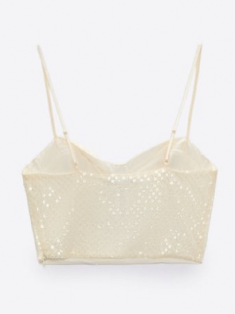 Zara sequins corset style top, clear plastic , butter - Picture 3 of 12